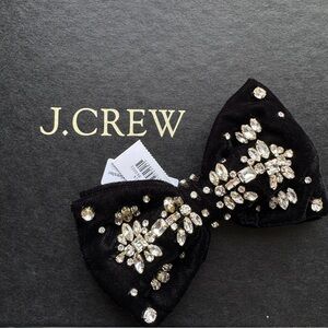 J. Crew Velvet bow clip with crystals